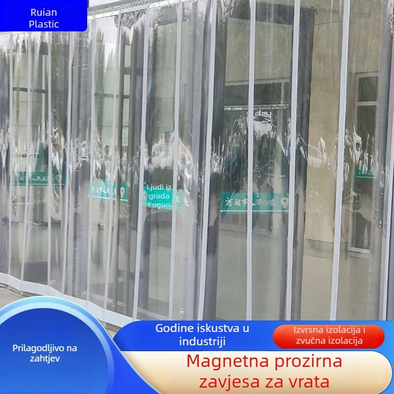 Magnetska zavjesa za vrata, prozirna PVC pregradna zavjesa, zaštita od komaraca i vjetra, za kućnu i poslovnu upotrebu