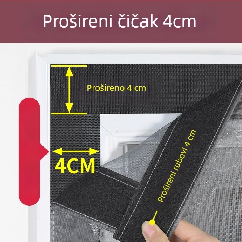 Magnetna mreža za vrata sa kompletnim magnetskim trakom, za kućnu upotrebu, bez bušenja, ljeto