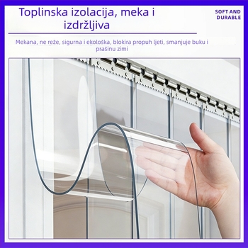 Prozirna PVC zavjesa za vrata, otporna na vjetar i toplinska izolacija, pogodna za sve sezone, prašinu sprječava, djeljiva zavjesa za dom i trgovinu