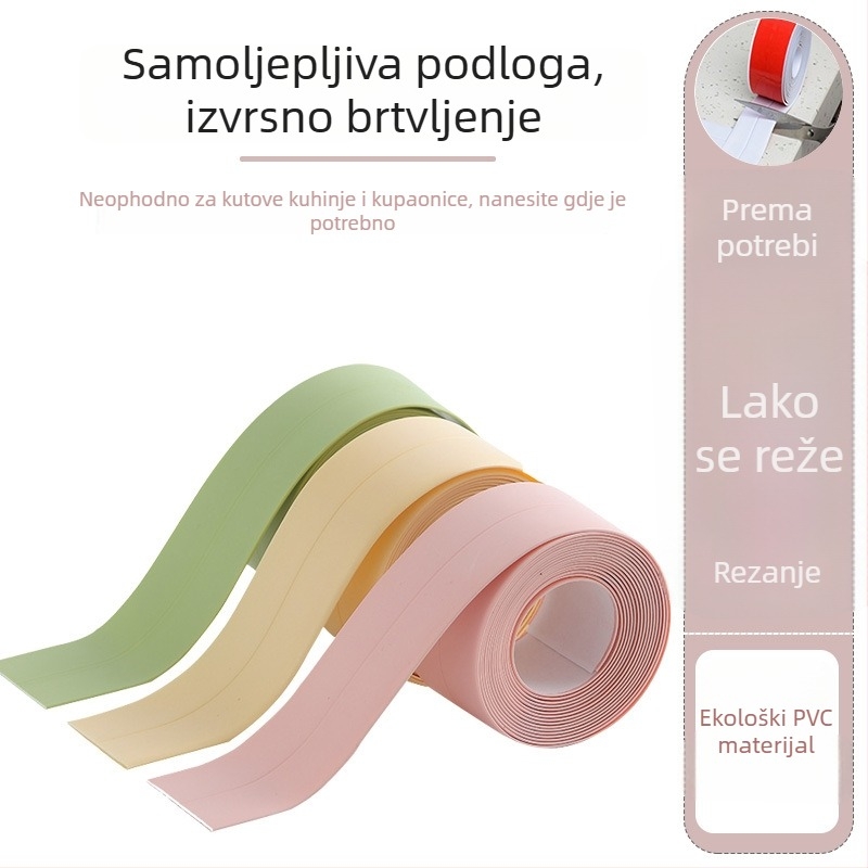 Samoljepljivi zidni naljepnica za kuhinju s trakom za šavove, vodootporan i otporan na plijesan, dekor kupaonice