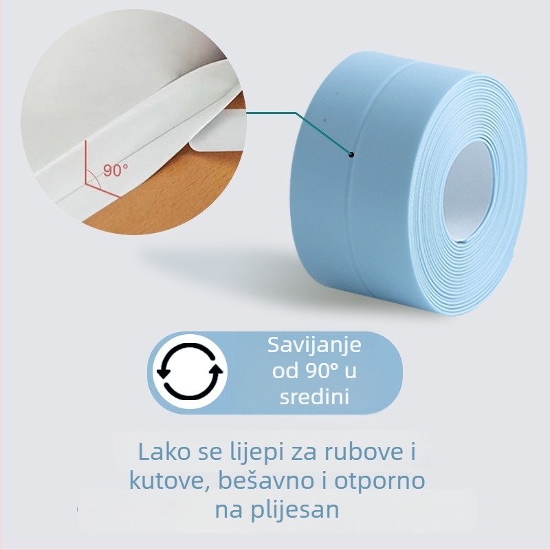 Samoljepljivi zidni naljepnica za kuhinju s trakom za šavove, vodootporan i otporan na plijesan, dekor kupaonice