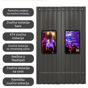 Prošivana pamukasta zavjesa za vrata, otporna na vlagu i topla, za garažu, skladište i spremište.