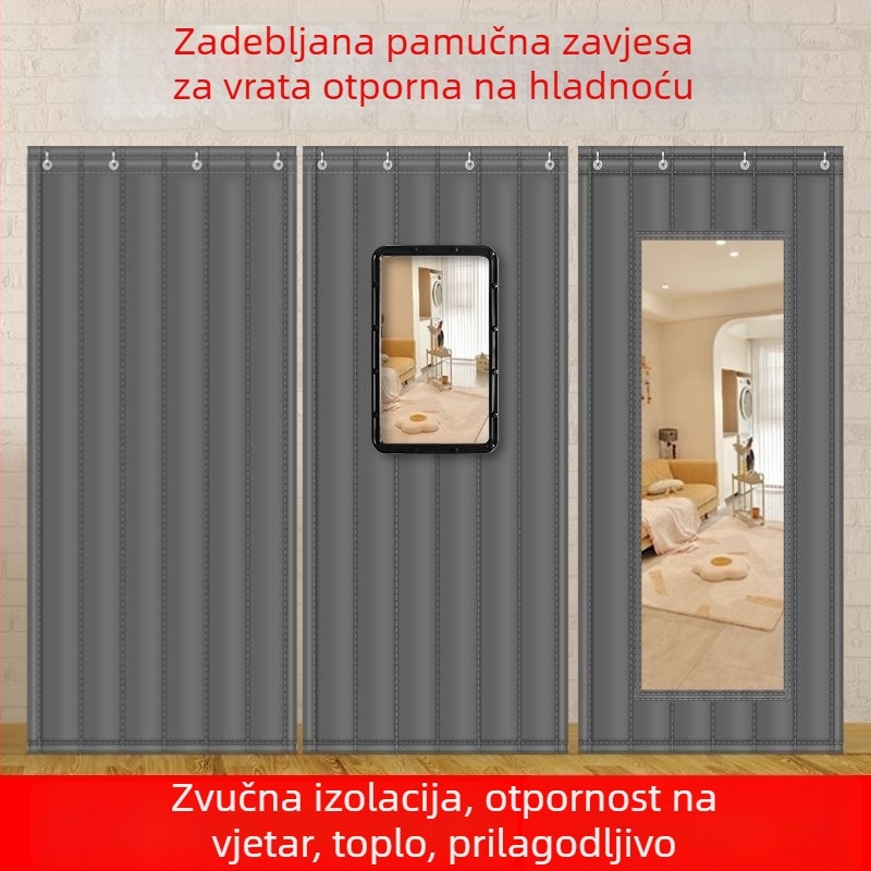 Prošivana pamukasta zavjesa za vrata, otporna na vlagu i topla, za garažu, skladište i spremište.