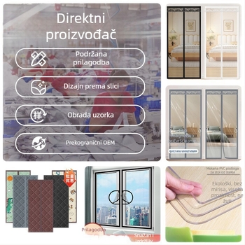 Tkaninska zavjesa za vrata, mreža protiv insekata i podmetač za stol za kućnu upotrebu – moderni minimalistički stil, pogodan za dnevni boravak, spavaću sobu i kupaonu.