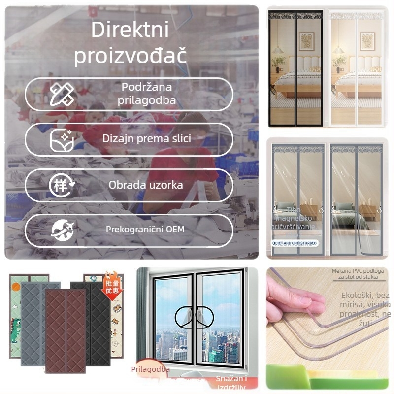 Tkaninska zavjesa za vrata, mreža protiv insekata i podmetač za stol za kućnu upotrebu – moderni minimalistički stil, pogodan za dnevni boravak, spavaću sobu i kupaonu.