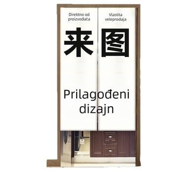 Zavjesa za pregradnu sobu/spavaću sobu od pamuk-lin materijala, s uzorkom biljaka i cvijeća, otporna na prašinu, moderni minimalistički stil