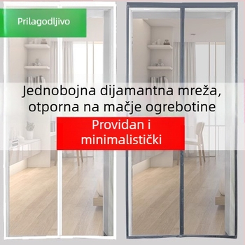 Nova visokokvalitetna zavjesa za ulazna vrata od dijamantne mreže za kućnu upotrebu, s Velcro trakom, ljetna zaštita od komaraca, magnetska zavjesa bez bušenja