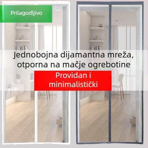 Nova visokokvalitetna zavjesa za ulazna vrata od dijamantne mreže za kućnu upotrebu, s Velcro trakom, ljetna zaštita od komaraca, magnetska zavjesa bez bušenja