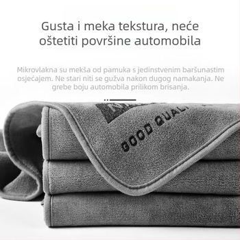 Mikrovlakana krpa za pranje automobila s logom, 400 g, dvostrana, debela, visoka apsorpcija, bez vlakana