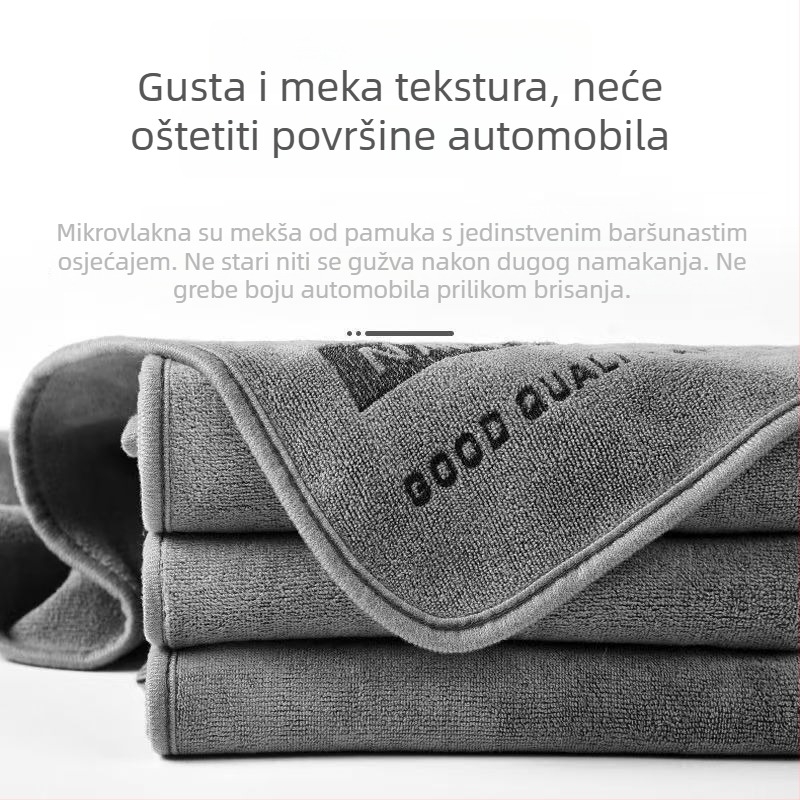 Mikrovlakana krpa za pranje automobila s logom, 400 g, dvostrana, debela, visoka apsorpcija, bez vlakana