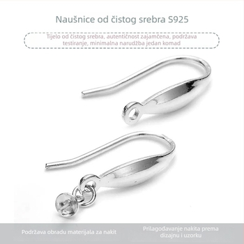 925 srebrne naušnice s perlama – kuka za uho, dijelovi za DIY nakit