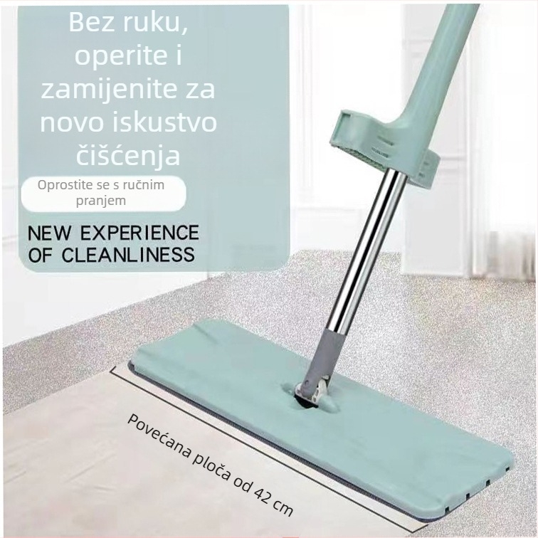 1,5 m veliki nehrđajući čelični ravni mop – bez ručnog pranja, kućni mop