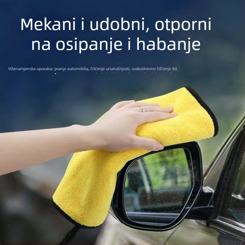 Krpa za pranje automobila od koralnog velura, ekstra debela, bez dlačica i mrlja, upijajući ručnik za stakla