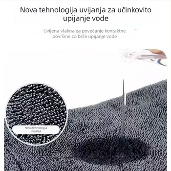 Uvijena pletena krpa za čišćenje automobila, upija, debela, bez dlačica, profesionalna krpa za pranje automobila