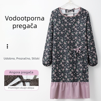 Debela vodootporna kuhinjska pregača za odrasle, otporna na ulje, s dugim rukavima