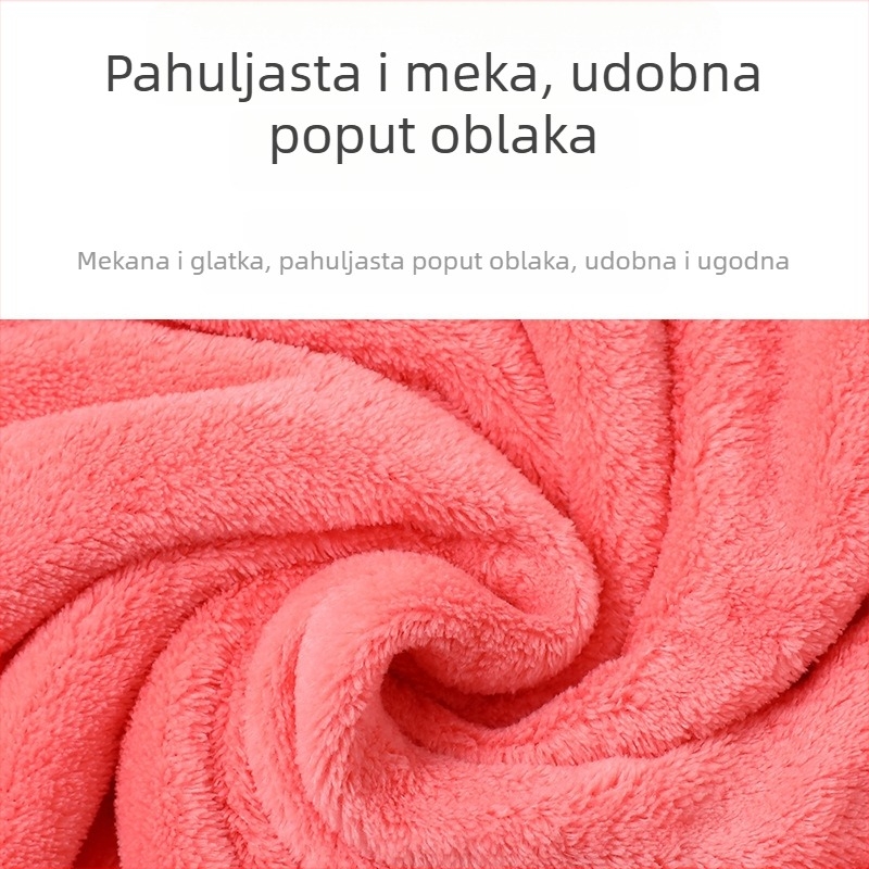 Troje ručnika od koralnog pliša, set ručnika za lice i za tuširanje u kutiji za poklon s logom