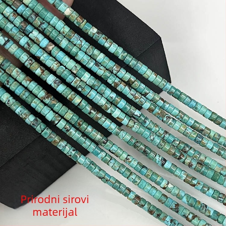 Prirodne plavo-zelene turkizne diskaste perle, ravno rezane, poluproizvodi za DIY narukvice i naušnice, razdjeljci i slobodne perle