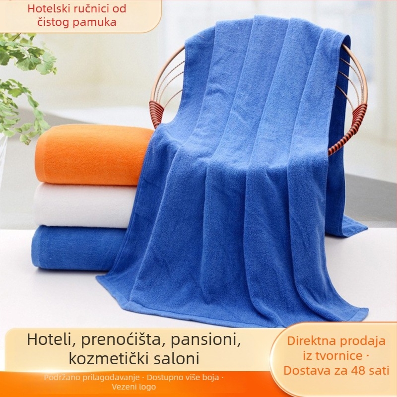 100% pamuk, jednobojna plažna i kupaonska ručnik, 500 g, debeli, visoko upijajući, za hotele i spa, personalizacija logotipa.