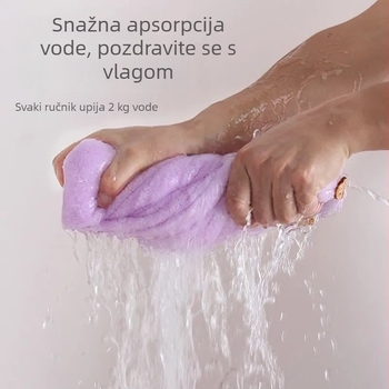 Šal za sušenje kose od koralnog pliša, debeo, visok apsorpcijski i brzo sušenje, za dugu kosu