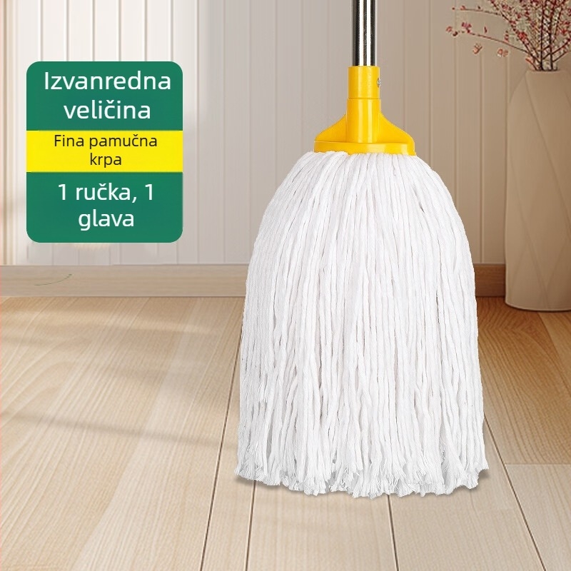 Dvije sekcije od nehrđajućeg čelika, pamuk mop s okruglom glavom – za hotele, škole, supermarkete i upravljanje objektima