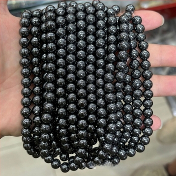 Crne hematitne perle, labave, okrugle, dijelovi za DIY nakit, veličine 2–20 mm