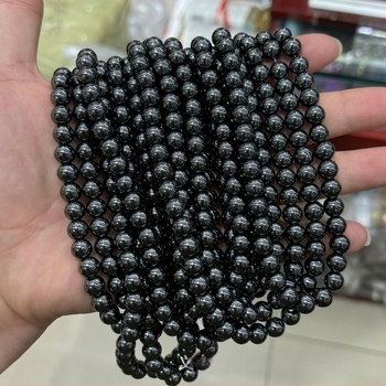 Crne hematitne perle, labave, okrugle, dijelovi za DIY nakit, veličine 2–20 mm