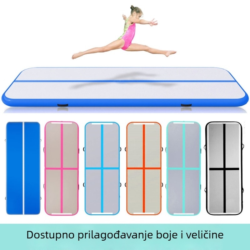Naduvljiva trening podloga za karate, jogu i gimnastiku, površina od brušene tkanine, debela i otporna, dimenzije 2 × 1 × 0,1 m