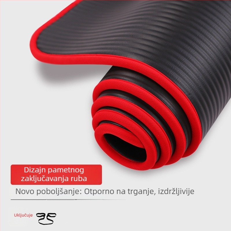 Joga prostirka s čvrstim rubovima za početnike, deblja, šira i duža, protuklizna.