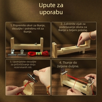 Drveni okvir za DIY nakit - alat za pletenje narukvica i šnura