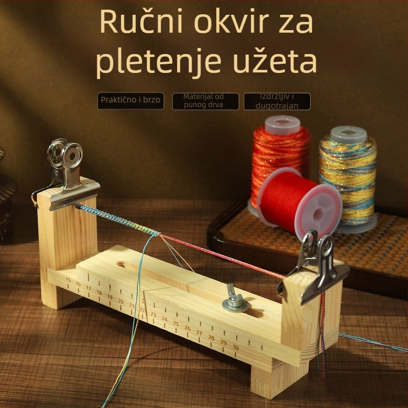 Drveni okvir za DIY nakit - alat za pletenje narukvica i šnura