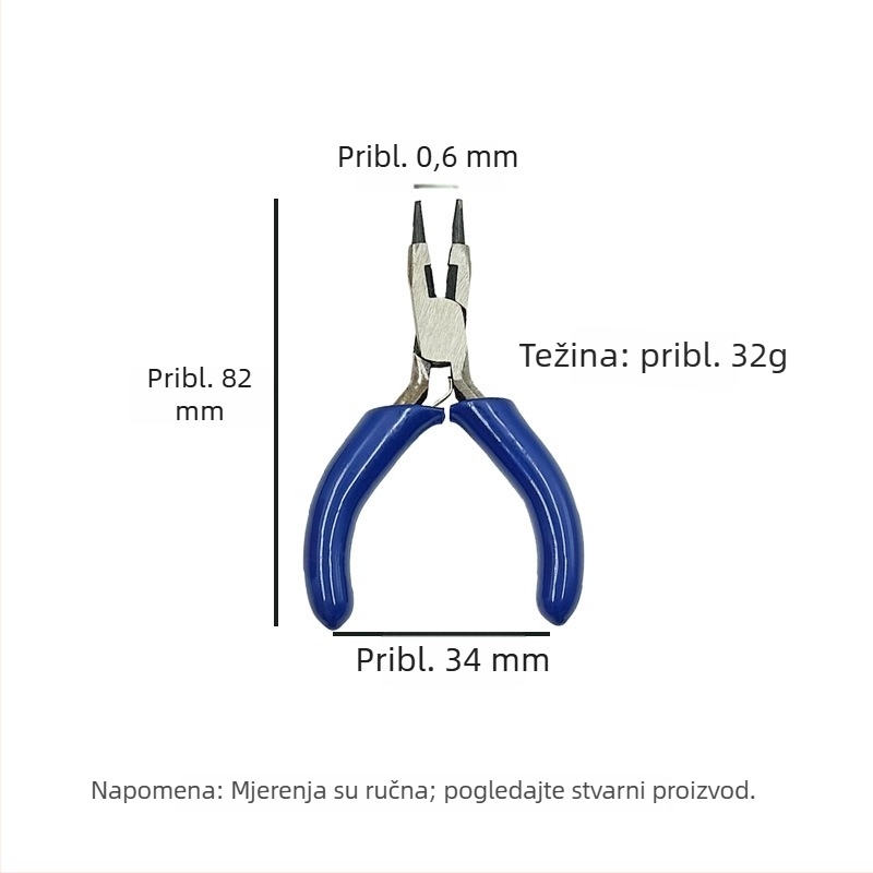 3-inčne mini kliješta za nakit za DIY, kliješta s dugim nosom
