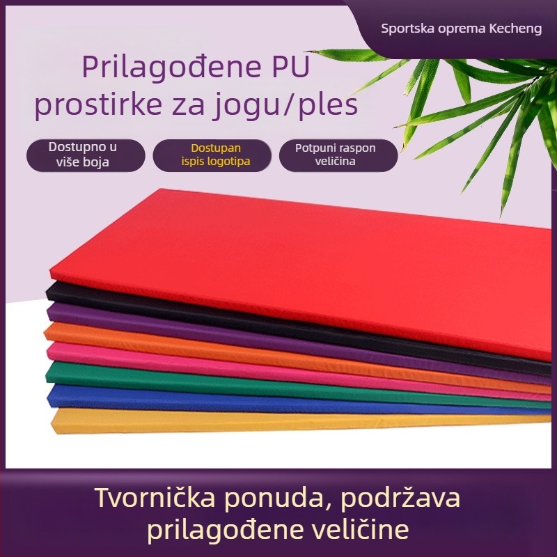 PU joga podloga u pravokutnom obliku za ples, vježbanje i gimnastiku, kućna upotreba, s otiskom loga