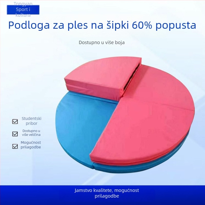 Mat za pole dance i zračnu jogu, zaštita od pada, debela četveroslojna gimnastička podloga za fitness i ples