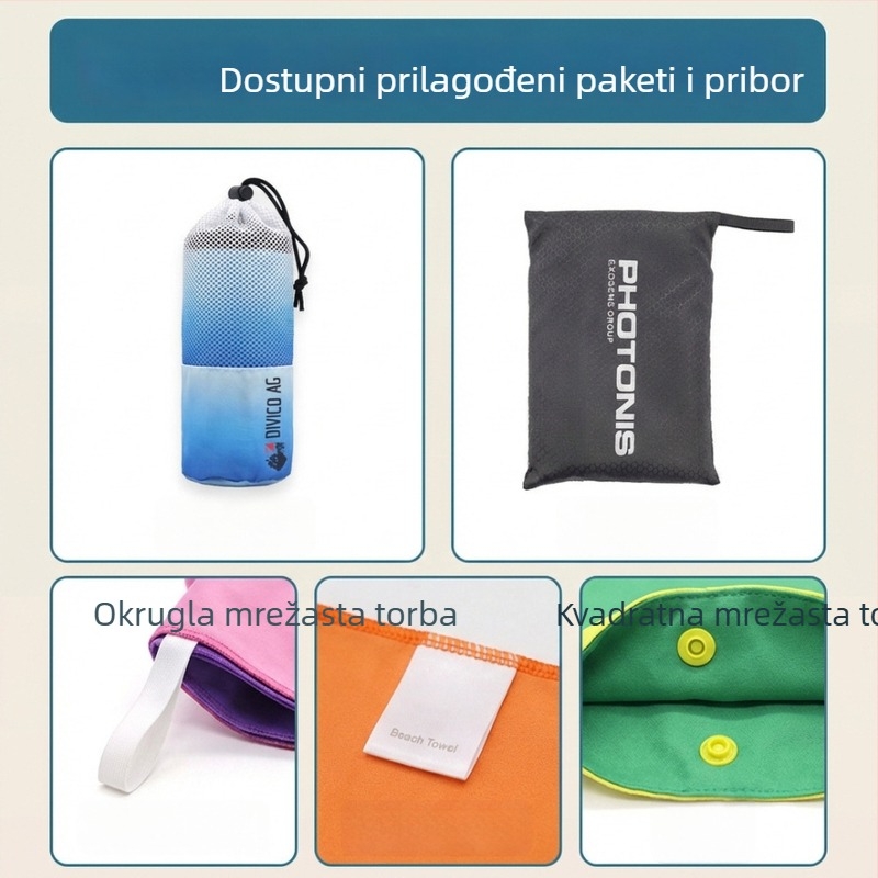 Prugasti ručnik za plažu od mikrovlakana, brzo suši i dobro upija vlagu