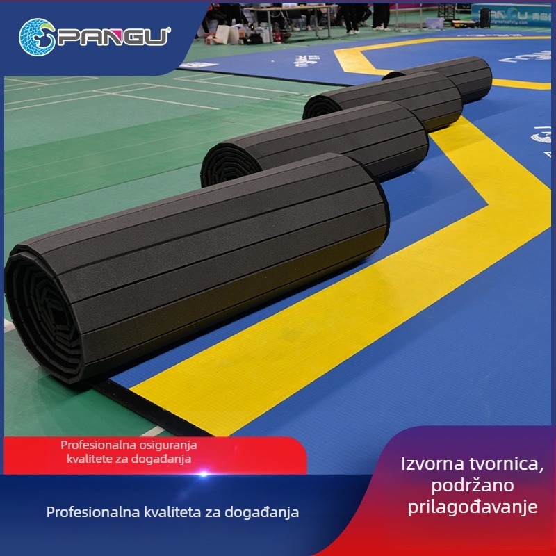 Taekwondo podloga, debela protivklizna XPE, ekološki prihvatljiva, za profesionalna natjecanja i treninge, rolni mat