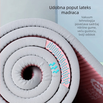 Protuklizna joga podloga za plesne pokrete, debela, šira i duža, 183 cm x 61 cm, jednobojna, materijal NBR