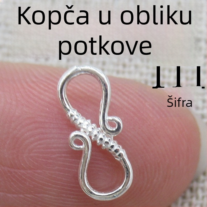 S925 srebrni spojni kopča za izradu nakita – S-oblik zatvarač za užad
