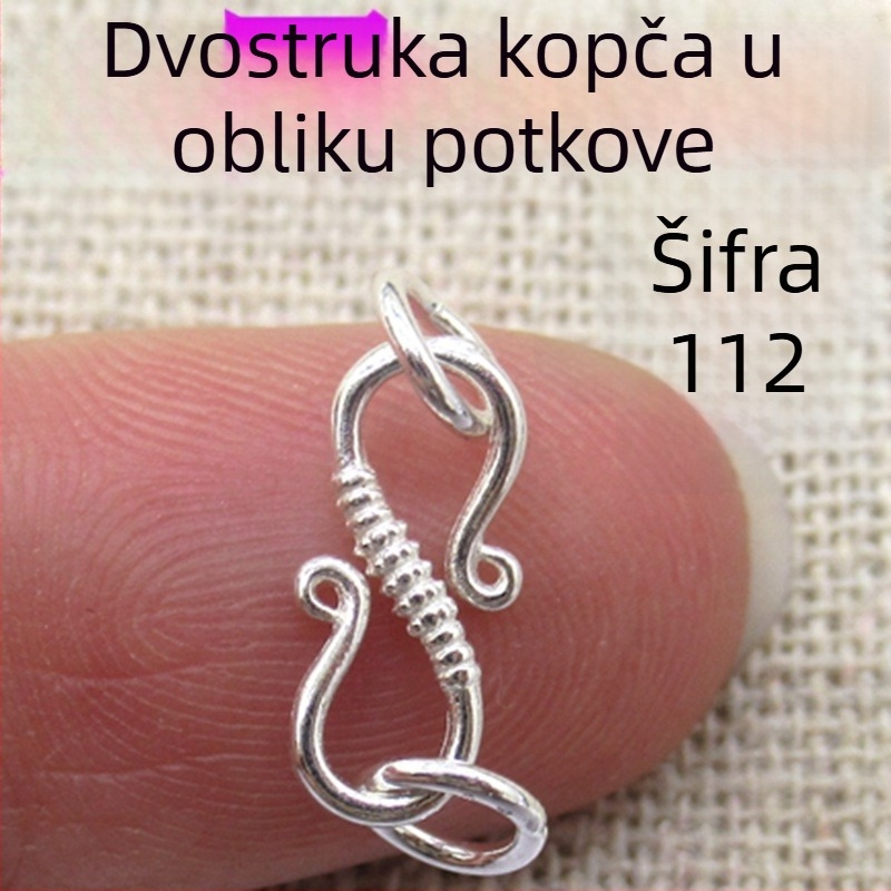 S925 srebrni spojni kopča za izradu nakita – S-oblik zatvarač za užad