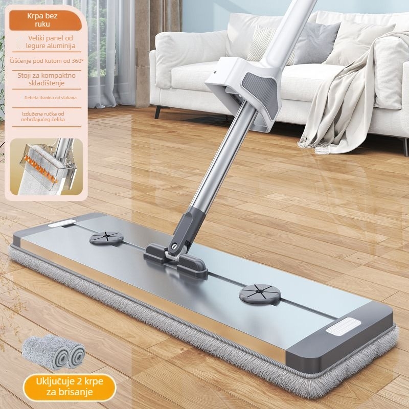 Prilagođeni plosnati mop od aluminijske legure za mokro i suho čišćenje, izuzetno upija, bez pranja rukama