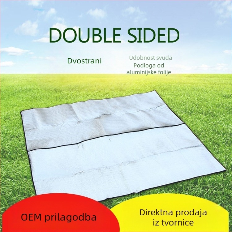 Vanjski dvostrani madrac za spavanje s aluminijskom folijom, vodootporan, debelji, za 1–2 osobe, kampiranje