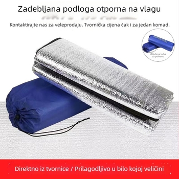 Dvostrano debela podloga od aluminijske folije, vodootporna, za kampiranje za više osoba; spavaća podloga za šator, piknik podloga, šesterokutni oblik