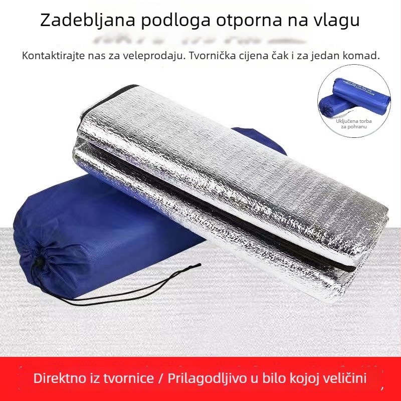 Dvostrano debela podloga od aluminijske folije, vodootporna, za kampiranje za više osoba; spavaća podloga za šator, piknik podloga, šesterokutni oblik