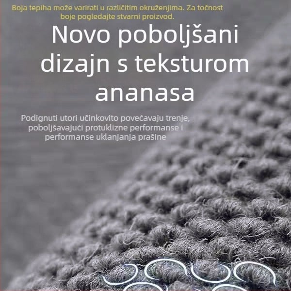 Prilagođeni ulazni tepih s ananasnim uzorkom i PVC protukliznim donjim slojem, otporan na habanje, periv, veličine po mjeri