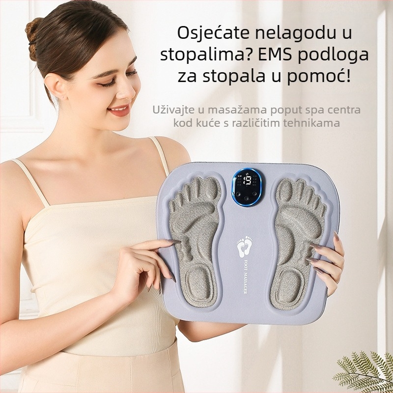 EMS pametna masažna podloga za stopala s pulsnim masiranjem za akupunkturne točke i meridijane, punjiva, bežično daljinsko upravljanje