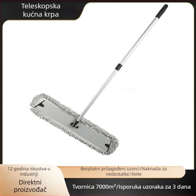 Profesionalni ravni mop s teleskopskom aluminijskom šipkom i aluminijskom pločom