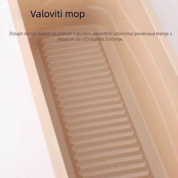 Prilagodljiva pomična kanta za mop s pločom za trenje, bez vode, pravokutno jednovanredno kantu, ploski mop bez korištenja ruku, alat za lijene