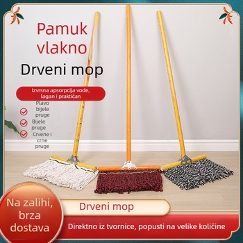Kućni drveni mop s upijajućim vlaknima, klasičan drveni držač, više veličina, podržava masovnu prilagodbu