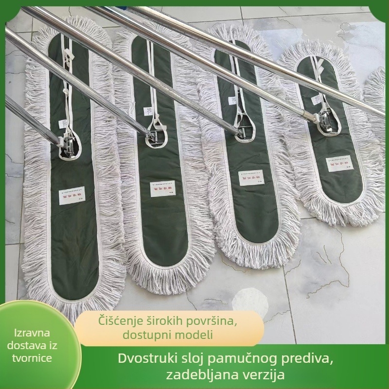 Ploški mop za prašinu velikog formata, industrijski mop s dvostrukim slojem pamukovog vlakna