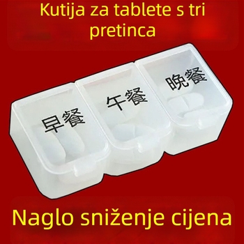 Prijenosna kutija za lijekove sa 3 odjeljka za tri obroka