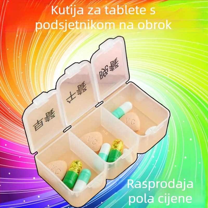 Prijenosna kutija za lijekove sa 3 odjeljka za tri obroka